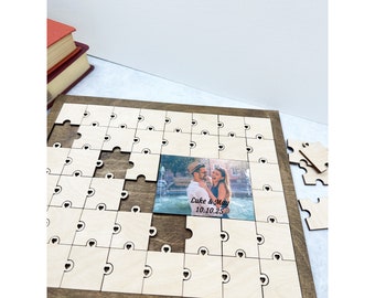 Wedding Guest Book Alternative Puzzle Personalized