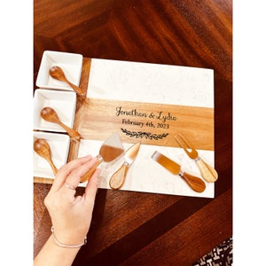 Personalized Charcuterie Board, Meat and Cheese Platter Board, Charcuterie Board with bowls