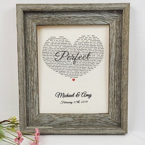 Fourth Wedding Anniversary Gift Linen First Dance Lyrics Four years Personalized  Your Vows