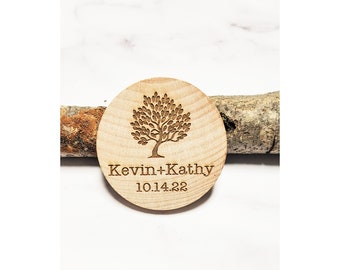 Wedding Magnets  Tree Save the Date Wooden Favours Rustic Boho  Wedding Custom Magnets