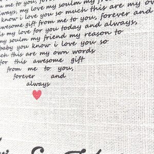 Fourth Year Gift Linen First Dance Love Song Lyrics 4 anniversary Wedding Gift song lyrics on linen image 5