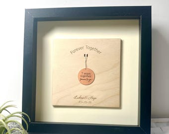 Gepersonaliseerd koperen cadeau voor het 7e of 22e jubileum