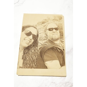 Engraved Leather Photo Third Anniversary Gift For him Wedding Present Engagement Photo
