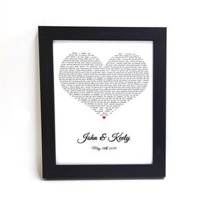 Personalized Wedding Gift First Dace Song lyrics Gift wall art custom