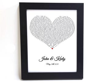 Personalized Wedding Gift First Dace Song lyrics Gift wall art custom