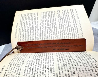Bookmark Leather Anniversary Gift Personalized Book Lover Present