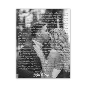 First dance lyrics  printable your Wedding Photo  Vows Wall Art  Wedding  Anniversary Gift
