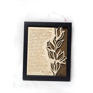 Engraved Wedding Anniversary Gift Lyrics First Dance 5th Wood Anniversary Gift Wood Custom Present for her 画像 6