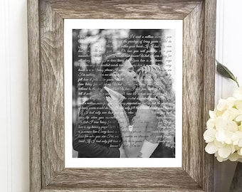 Portrait First dance song gift Wedding Gift Personalized  Vows Wall Art  First Dance Wedding  1st anniversary gift Wedding for her