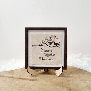 Cotton Anniversary Mini Sign Second yeart anniversary gift Linen Anniversary