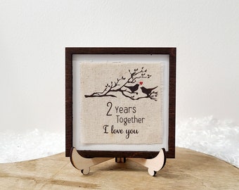 Cotton Anniversary Mini Sign Second yeart anniversary gift Linen Anniversary