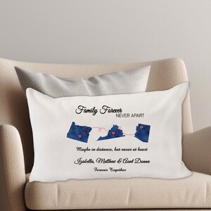 Personalized Pillow for Mom and Family Love between us have no distance