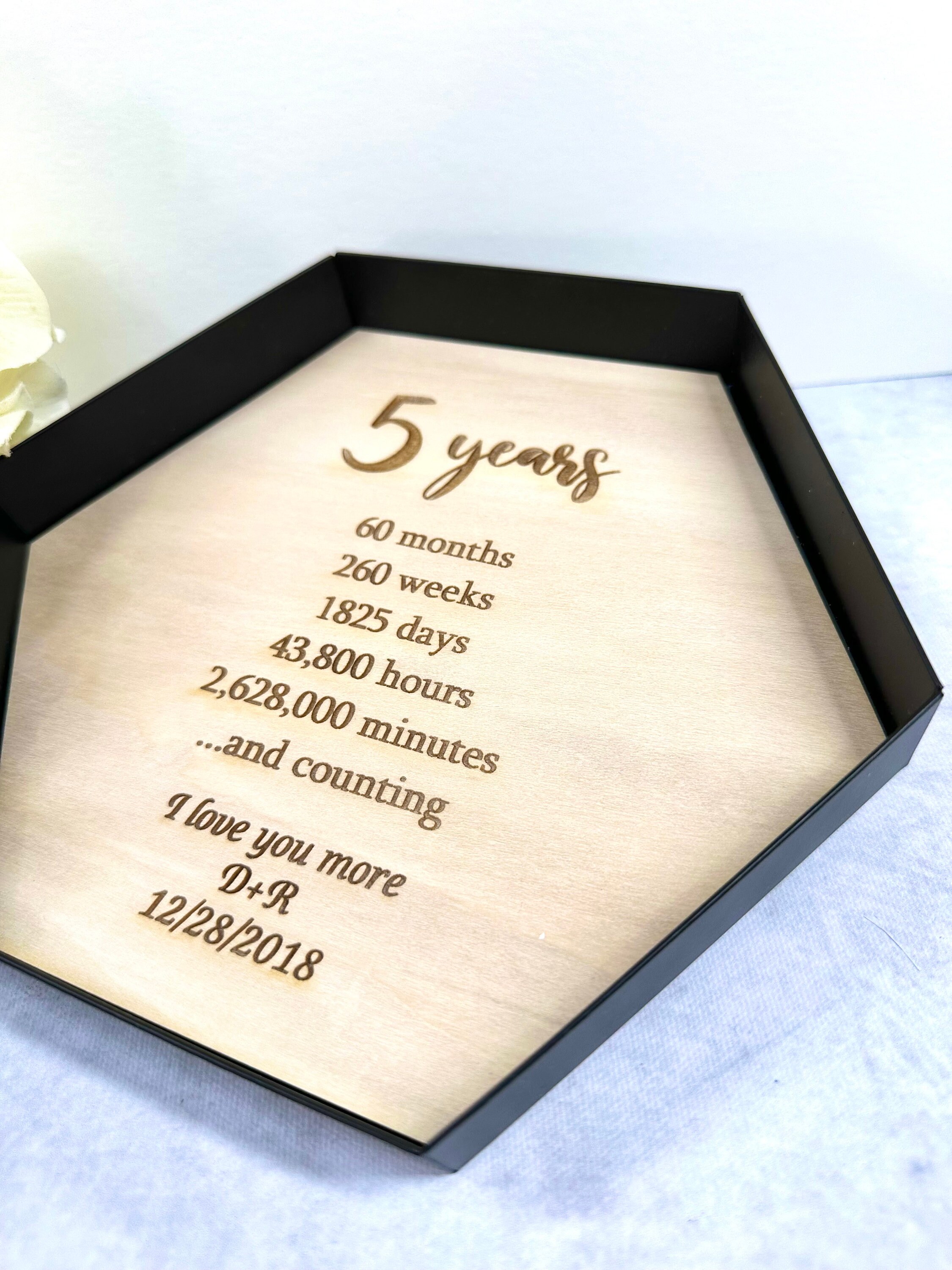 Wedding Anniversary Personalized 5th Tray: Engraved - Etsy