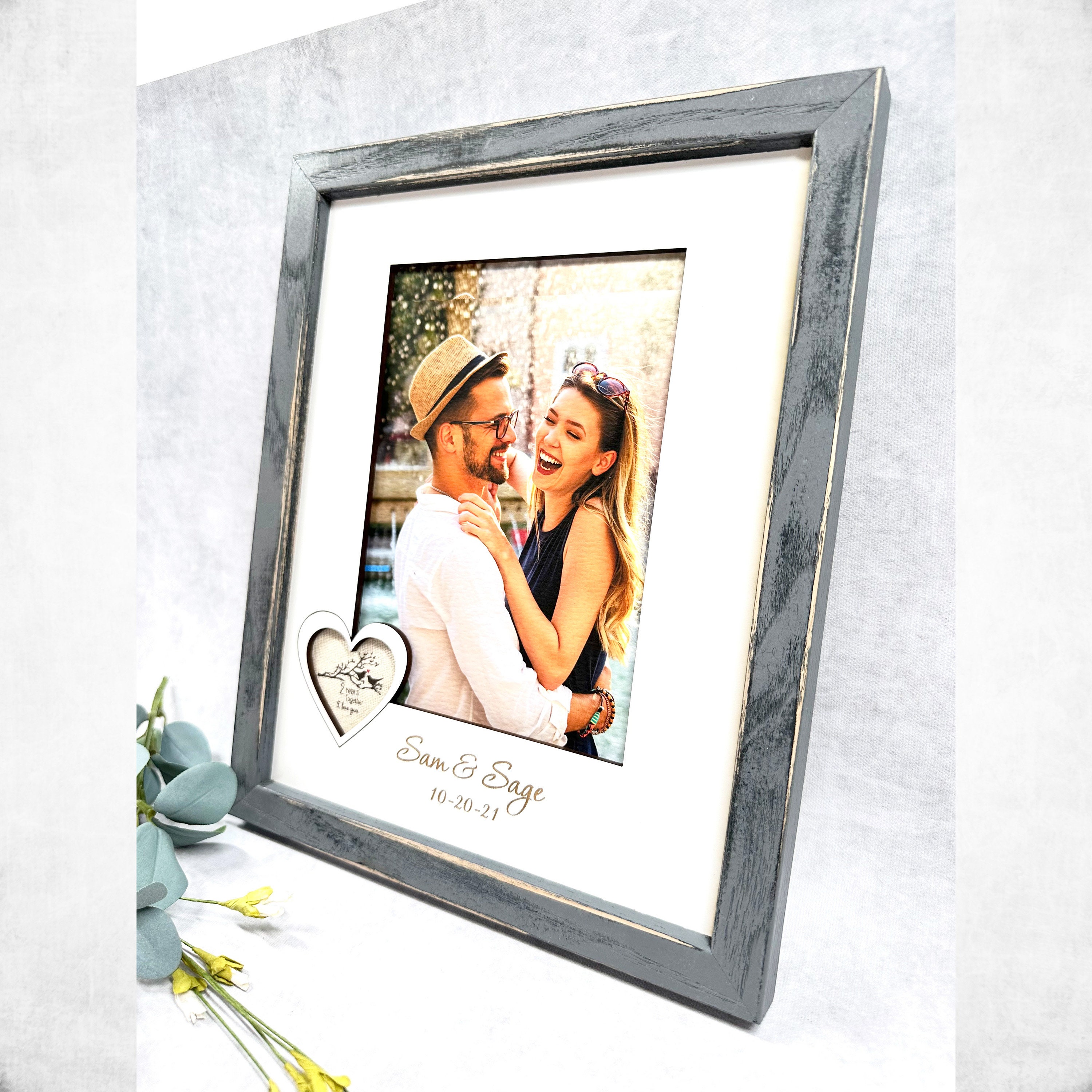 Second Anniversary Gift Cotton Wedding Photo Frame Gift for