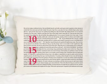 Anniversary Cotton Pillow, 2nd Anniversary Gift personalize  pillow gift Housewarming Pillow, Wedding Pillow