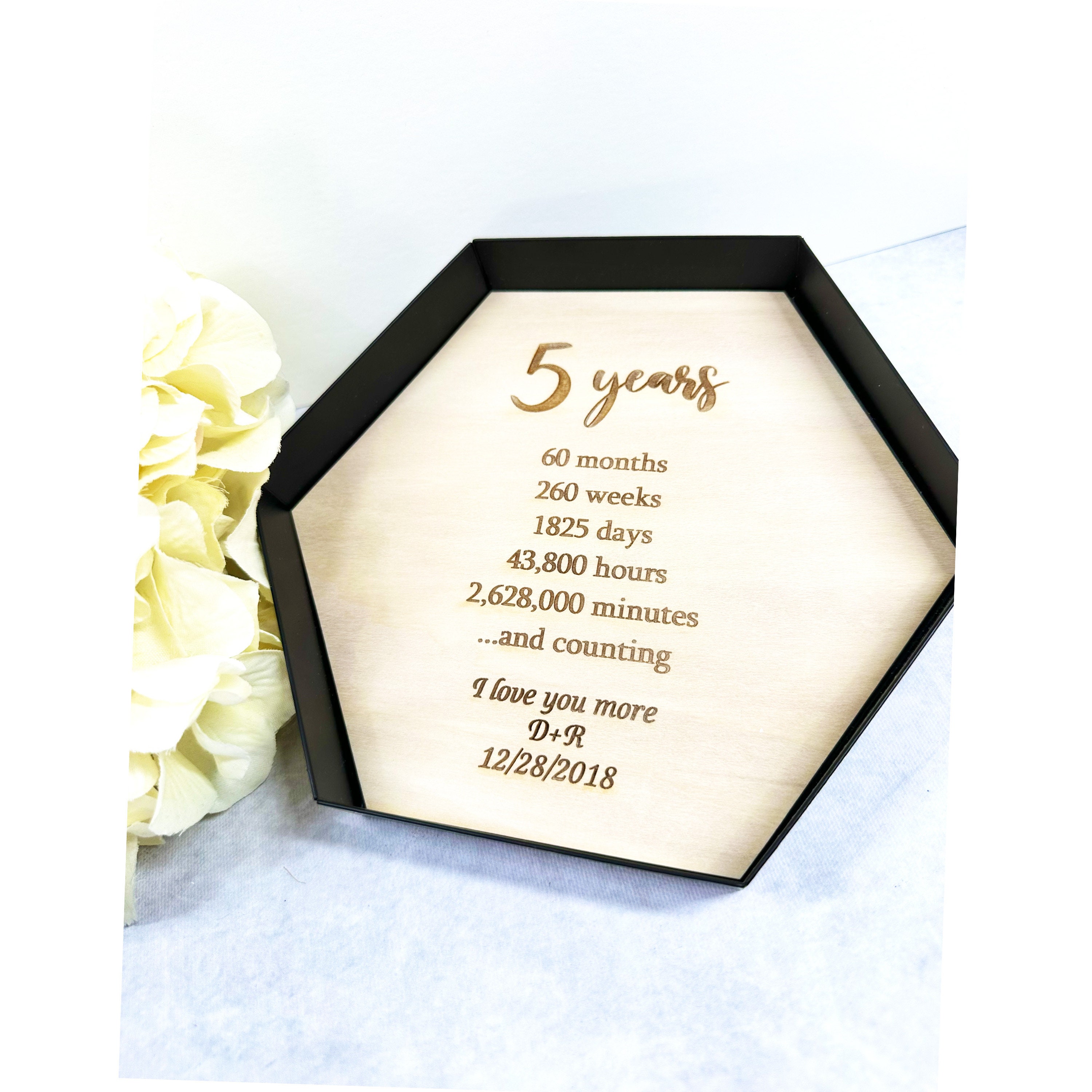 K-ON! 5th ANNIVERSARY 記念プレート Personalized 5th Anniversary Wood Tray: Engraved Bamboo Catchall