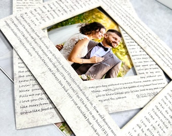 Personalized Anniversary Gift First Dance Lyrics Wedding Vows Wall Decor