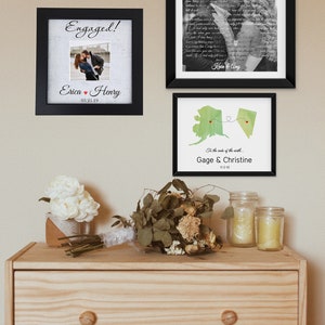 Engaged custom photo frame anniversary gift for him or her wedding gift custom colors image 4