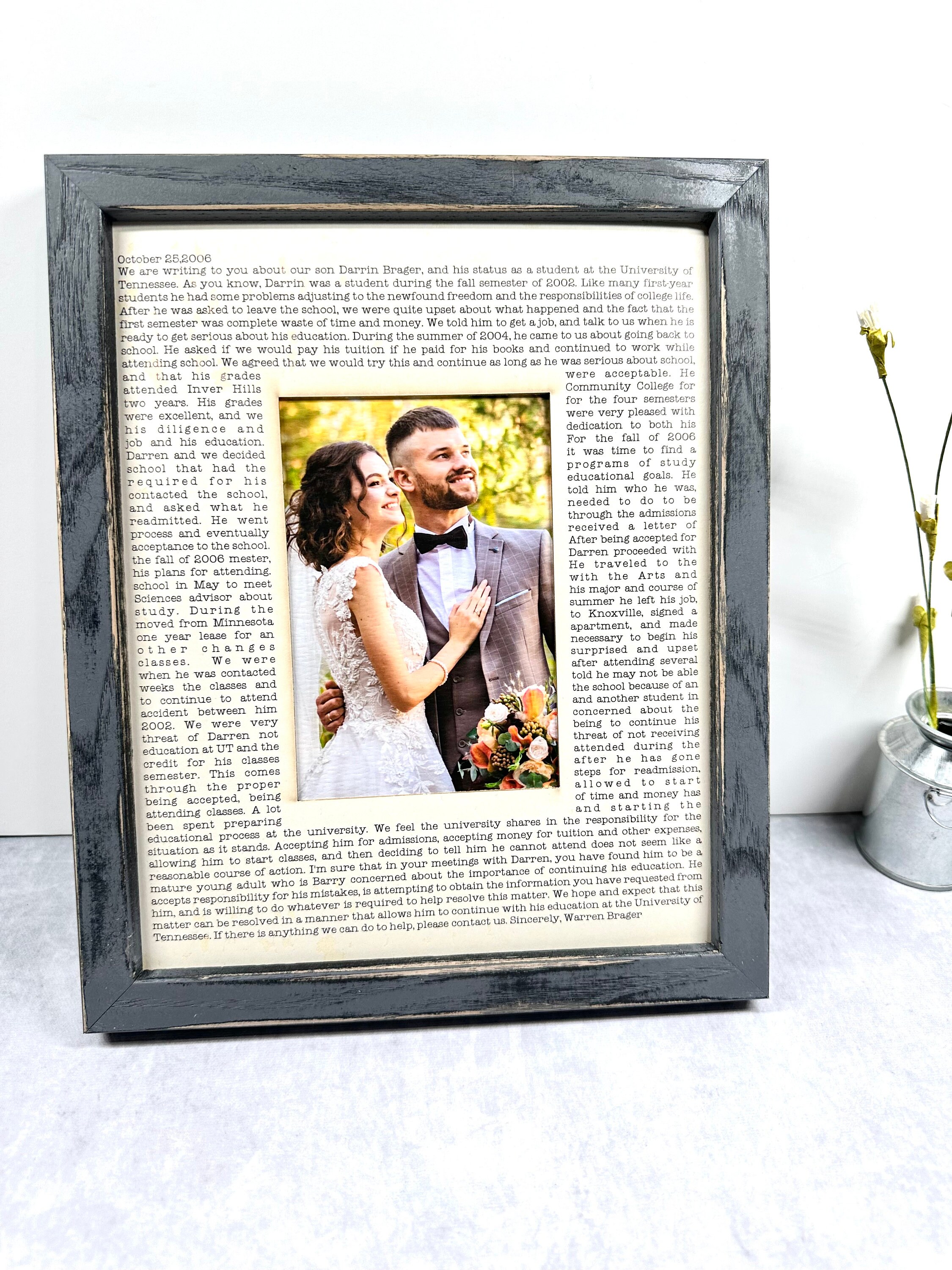 First Dance Wedding Gift Custom Mat photo  Frame Father of the Bride Mother of the Groom Gift