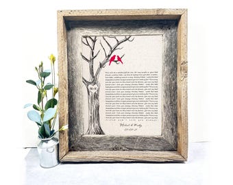 Personalized  Lyrics Art, Wedding Anniversary Gift