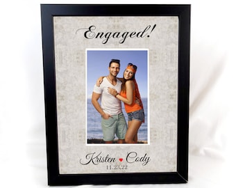 Engaged custom photo frame anniversary gift for him or her wedding gift custom colors