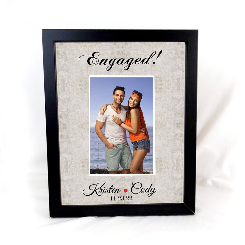 Engaged photo frame custom , great gift for the new couple