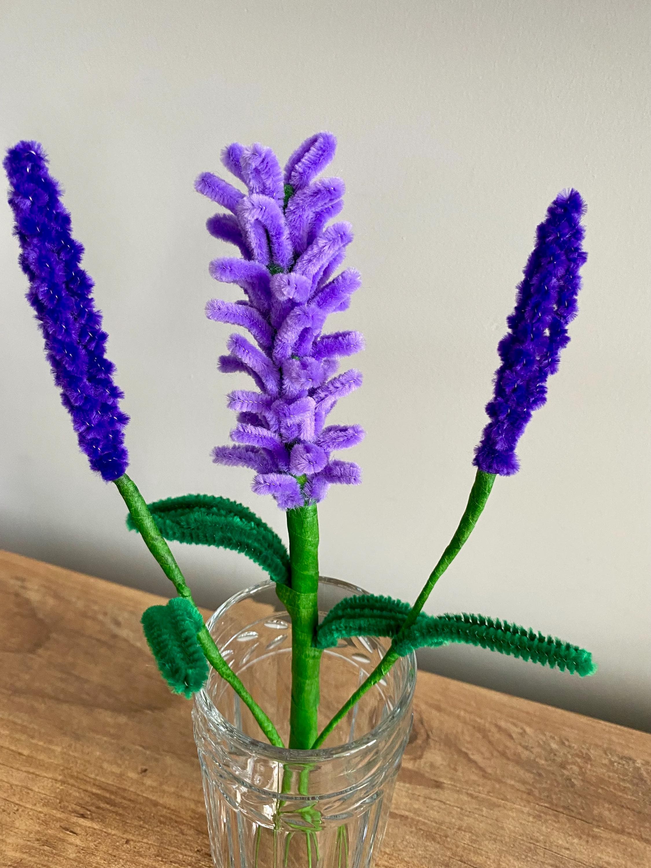 Handmade Pipe Cleaner Lavender Flower Set, Floral Arrangement - Etsy