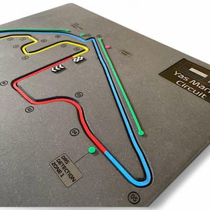 Abu Dhabi, Formule 1-racebaan 3D-muurkunst, kaart circuitsector, uniek, op maat gemaakt F1 motorsportcadeau voor racefans, thuiskantoorinrichting