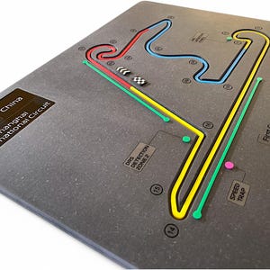 China, Formule 1-racebaan 3D-muurkunst, kaart circuitsector, uniek, op maat gemaakt F1 motorsportcadeau voor racefans, Home Office Decor