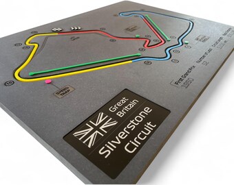 British Silverstone, Formula 1 Race Track 3D Wall Art, Circuit Sector Map, Unique F1 Motorsport Gift for Racing Fans, Home Office Decor