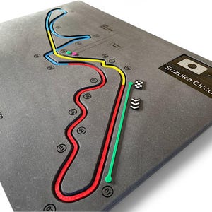 Japan, Formule 1-racebaan 3D-muurkunst, kaart circuitsector, uniek, op maat gemaakt F1 motorsportcadeau voor racefans, thuiskantoorinrichting