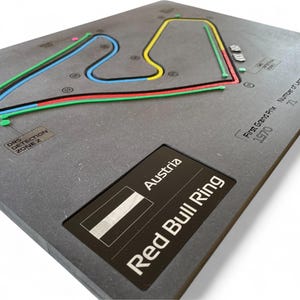 Oostenrijk, Formule 1-racebaan 3D-muurkunst, kaart circuitsector, uniek, op maat gemaakt F1 motorsportcadeau voor racefans, thuiskantoorinrichting