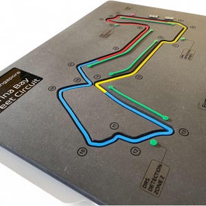 Singapore, Formule 1-racebaan 3D-muurkunst, kaart circuitsector, uniek vervaardigd F1 motorsportcadeau voor racefans, thuiskantoorinrichting