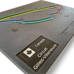 Canada, Formule 1-racebaan 3D-muurkunst, kaart circuitsector, uniek, op maat gemaakt F1 motorsportcadeau voor racefans, thuiskantoorinrichting