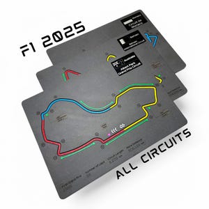 Grand Prix van 2025, Formule 1-racebaan 3D-muurkunst, kaart circuitsector, uniek vervaardigd F1 motorsportcadeau voor racefans, thuiskantoorinrichting