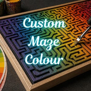 Custom Maze Colour Add-On | Bespoke Finish Upgrade for Maze Wall Art | Personalised Colour Option  | Unique Maze Art Customisation Service