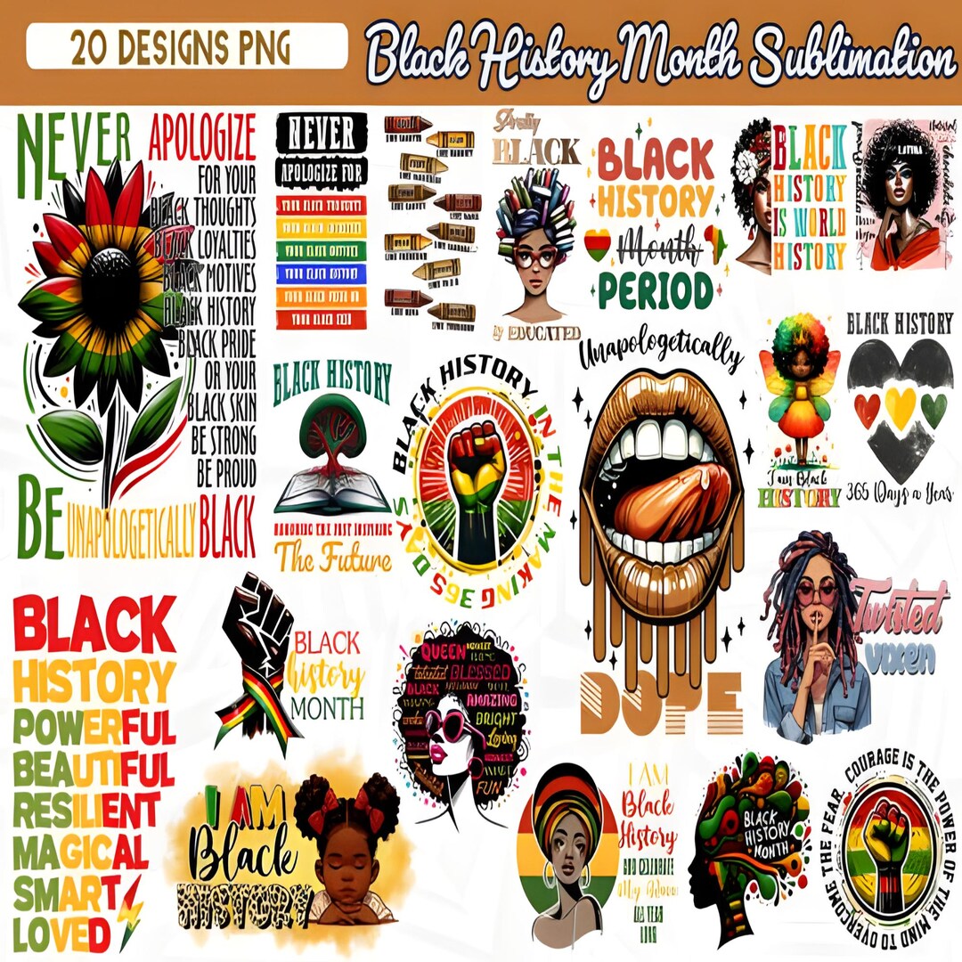 Black History Month Designs Sublimation Bundle – Black History PNG ...