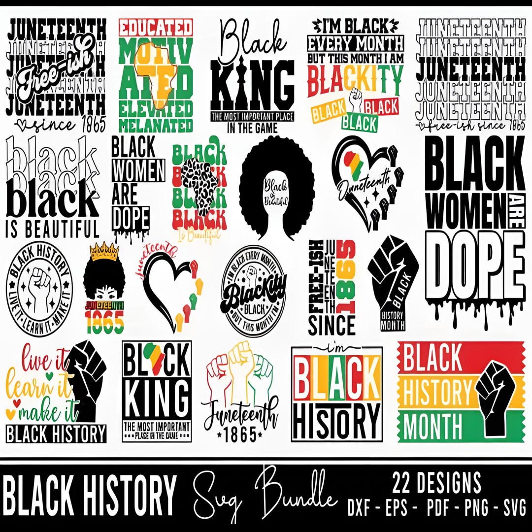 Black History Month Designs Sublimation Bundle – Black History PNG ...