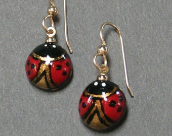 Ladybug Design Earrings