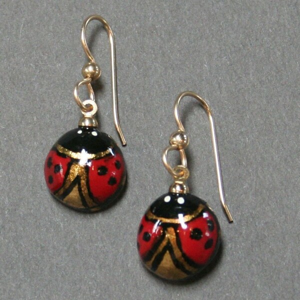 Ladybug Design Earrings