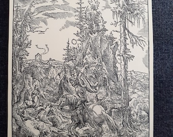 Ephemera religious German art St George and the Dragon