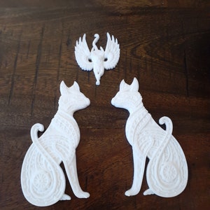Egyptian cats, prepoured resin appliques
