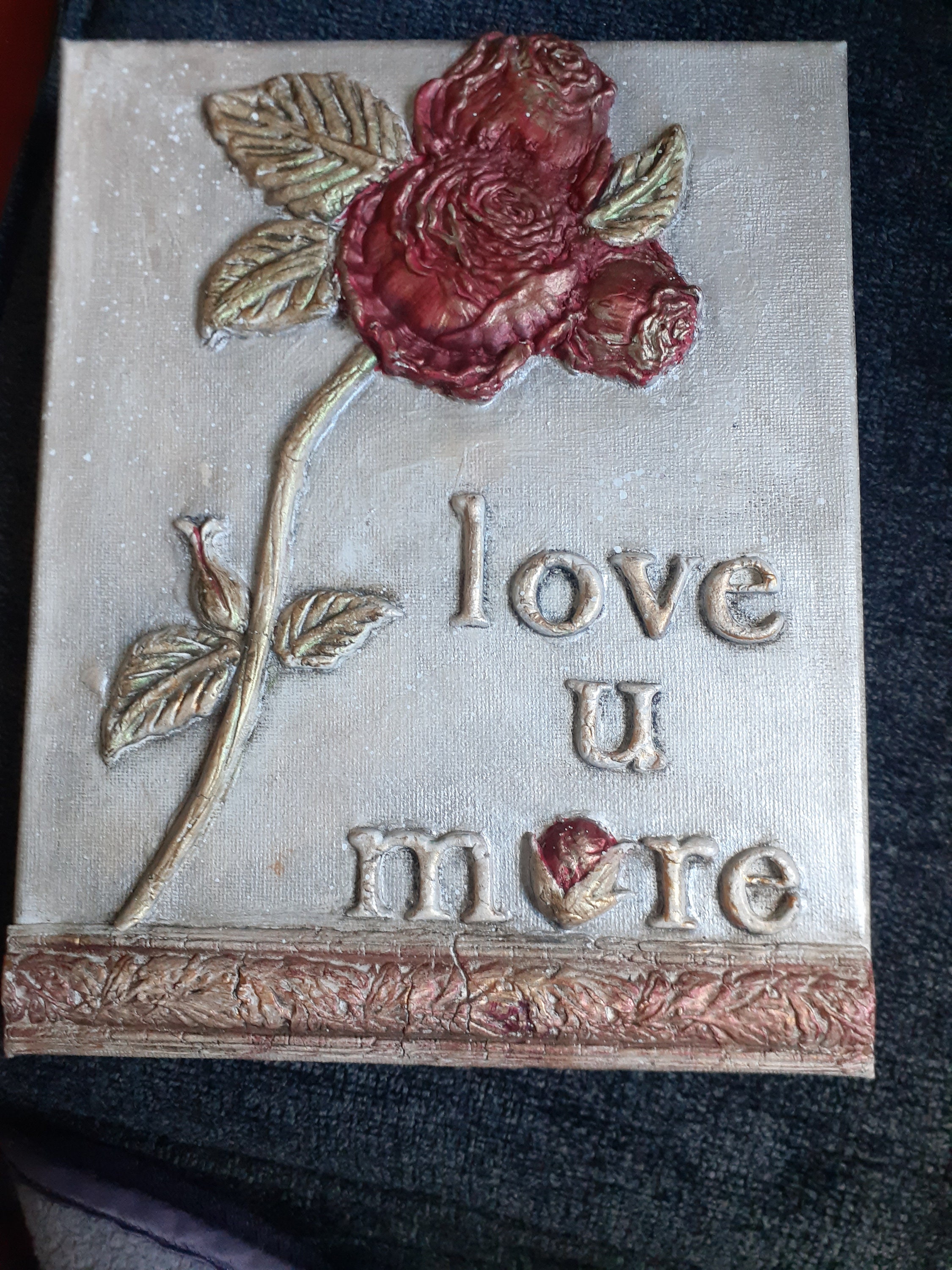 Rose and Words of Love Wall Art. OOAK. - Etsy