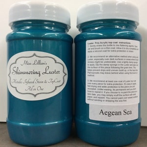 Shimmering Luster top coat in Aegean Sea, Miss Lillian Chock Paint