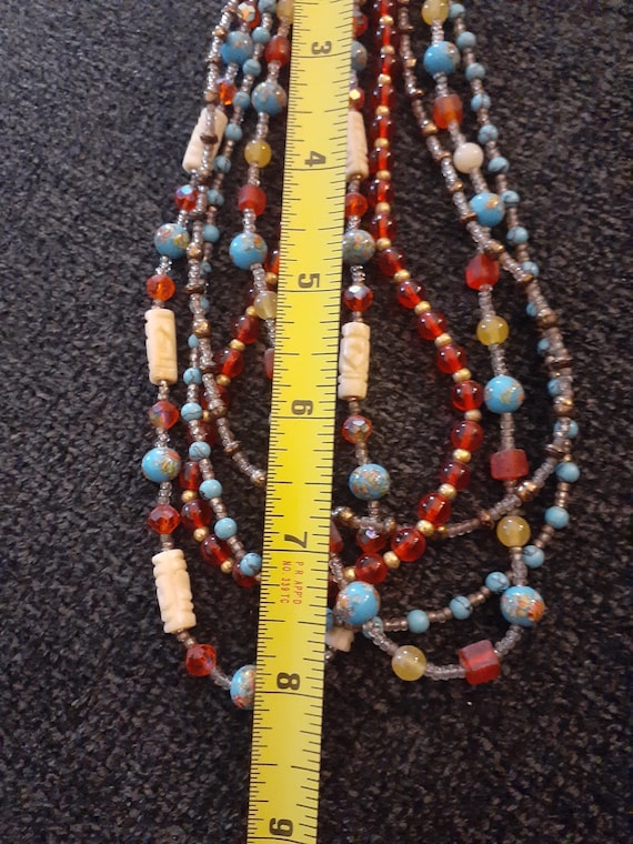 Hand strung multi strand  multi colored, beaded n… - image 4