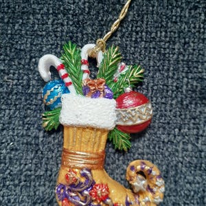 Festive Christmas Stocking Resin ornament