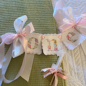 Floral Embroidered 1st Birthday Banner