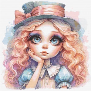 Cross stitch pattern Alice in Wonderland PDF full coverage embroidery Counted Cross Stitch Instant digital Download pdf Alice in Hatterland