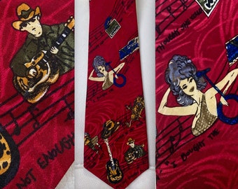 Vintage 1992 NICOLE MILLER - Nashville - Memphis Grand Ole Opry Country Music Silk Tie - Novelty