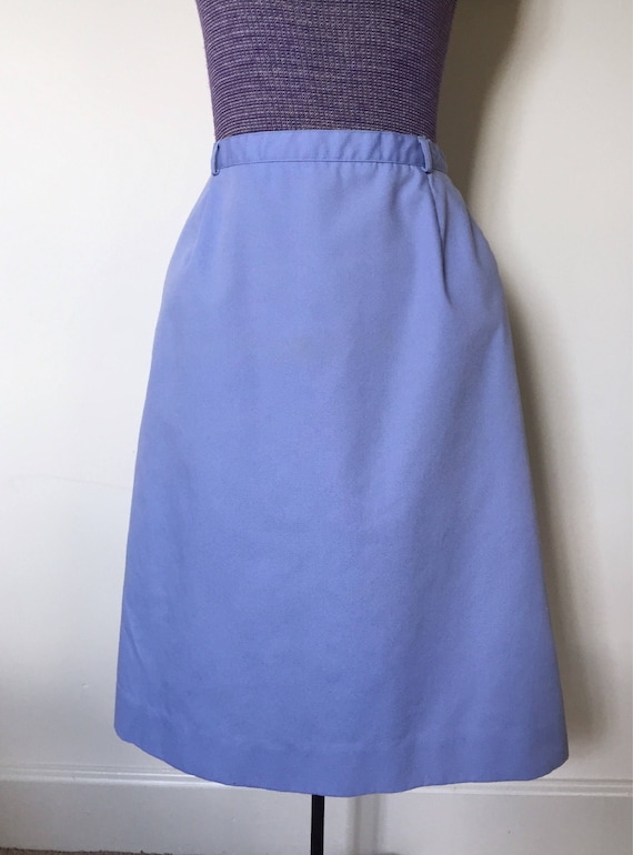 Vintage 1970s A Line Skirt Blue High Waist - Kay … - image 1